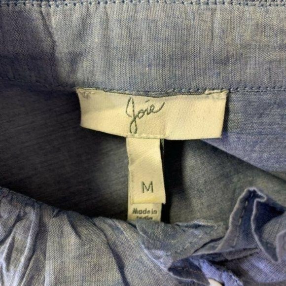 Joie Blue Melange Ruffle Mock Neck Long Sleeve Top - Picture 11 of 12